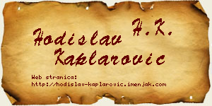 Hodislav Kaplarović vizit kartica